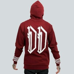 Drop Dead Red Striped D D Hoodie Unisex Pullover